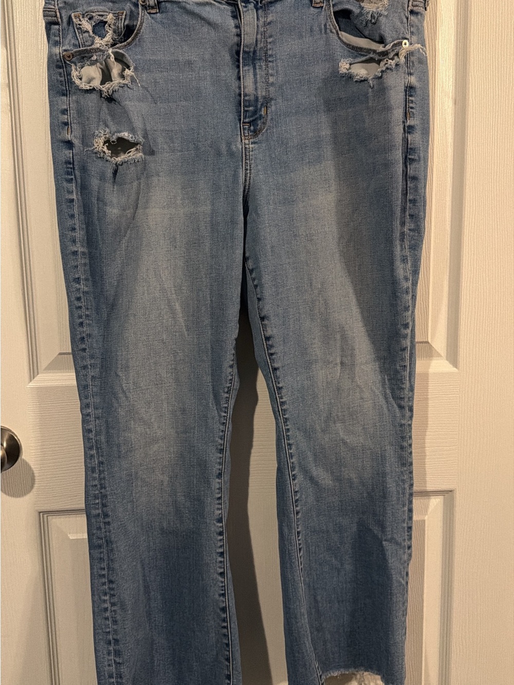 American Eagle Outfitters Light Blue Distressed Boot Cut Jeans